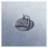 Cape Cod Map Pendant Necklace on adjustable waxed cotton