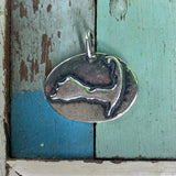 Cape Cod Map Pendant Necklace on Sterling Chain