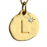Diamond Initial - Gold Plated over Sterling Charm