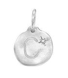 Diamond Initial Charm - Sterling Silver