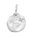 Diamond Initial Charm - Sterling Silver