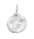 Diamond Initial Charm - Sterling Silver