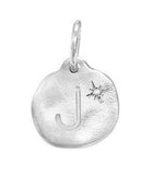 Diamond Initial Charm - Sterling Silver