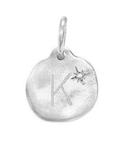 Diamond Initial Charm - Sterling Silver
