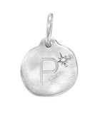 Diamond Initial Charm - Sterling Silver