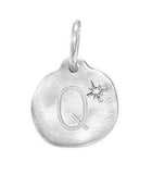 Diamond Initial Charm - Sterling Silver