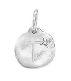 Diamond Initial Charm - Sterling Silver