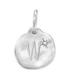 Diamond Initial Charm - Sterling Silver